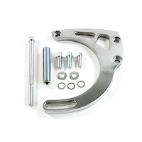 JM9131P Alternator 10SI Bracket, Aluminum SBC Mid-Mount Long Water Pump, Polished