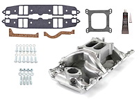 1-147-029K MidRise Intake Manifold Kit for Small Block Mopar 318/340/360 ci, Magnum V8 - Polished Finish