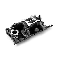 MidRise Air Intake Manifold Small Block Mopar 318/340/360, Magnum V8 - Black Finish