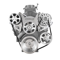 1-673-001-02 Aluminum Complete Serpentine Belt Drive System Kit for Small Block Chevy 350 [Polished]