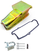 PC300105801K Drag Race Oil Pan Kit for 1955-1979 Small Block Chevy 350, Rear Sump [Zinc]
