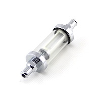 Fuel Filter 3/8 Inlet / Outlet Chrome / Clear