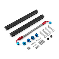 PCE137.1004.03 Chevy BBC 454 Billet Aluminum Fuel Injector Rail Kit - Black