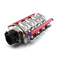 PCE148.1100 Chevy LS1 LS6 Polished Aluminum Intake Manifold with 90mm Throttle Body