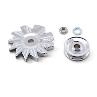 Universal Alternator Pulley and Fan Kit for Chevy & Ford Single Groove V-Belt Alternator