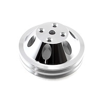 Water Pump Pulley Small Block Chevy 350, Fits Long Water Pump, 2-Groove V-Belt