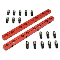 PCE259.1026 Ford SB 289 302 351 Windsor Rocker Stud Girdle Kit Red With 7/16 in. Polylock Nuts