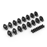 PCE261.1254.02 Chevy LS3 1.8 Ratio Aluminum Pedestal Mount Roller Rocker Arm Set Black
