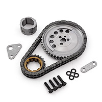 PCE264.1023 Chevy GM LS3 Double Roller 9 Keyway Billet Steel Timing Chain Kit