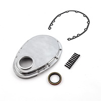 Polished Aluminum Timing Chain Cover Small Block Chevy 350