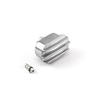 Large Classic Finned Valve Cover Aluminum Breather Cap / Gromment 1 Neck