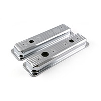 Center Bolt Stamped Steel Valve Cover Caps - Short with Truck Cap Hole Small Block Chevy 350