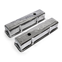 Steel Valve Covers Small Block Chevy 350, with 350 Logo [Chrome]