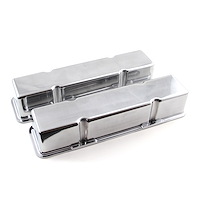 PCE314.1017.01 Chevy SBC 350 Aluminum Plain Valve Cover - Tall w/o Hole