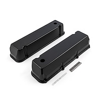 PCE314.1091.03 Ford 429 460 Black Aluminum Plain Valve Covers - Tall w/ Hole