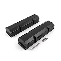 PCE314.1101.03 Valve Covers Pair, without Breather Holes , Tall for Small Block Chevy [Black]