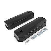 PCE314.1108.03 Chevy BBC 454 Long Bolt Fabricated Valve Covers Black Tall w/ Hole