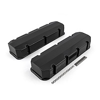 PCE314.1111.03 Valve Covers Pair, without Breather Holes, Tall for Big Block Chevy 454 [Black]