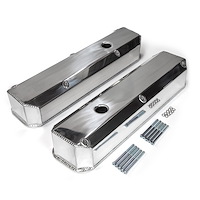PCE314.1125.02 Mopar Chrysler SB 318 340 360 Fabricated Valve Covers Tall Polished w/ Hole