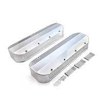 PCE314.1160.01 Chevy BBC 454 Long Bolt Fabricated Valve Covers Satin Tall w/o Hole