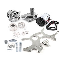 PCE415.1033 Ford 351C Cleveland Billet Aluminum Serpentine Pulley & Components Kit
