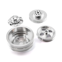 PCE415.1039 Chevy SBC Serpentine Pulley Kit Long Water Pump with Type 2 Power Steering Pump