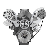 PCE415.1050 Chevy GM LS1 LS2 LS3 LS6 Billet Aluminum High Mount Serpentine Pulley Set