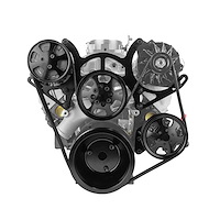 Billet Aluminum Serpentine Pulley Kit Small Block Chevy [Black]