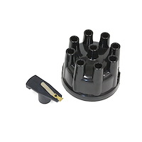 Flame Thrower Black Distributor Cap and Rotor Kit for 8-Cylinder Ford Cast Distributor