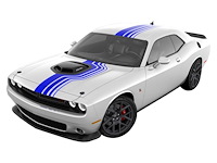 18CLGRSD-SLV 2018-20 Challenger Shakedown Shaker Top Stripes R/T, Scat Pack and Mopar '19 Stripe Kit [fits 2015-20], Silver