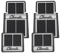 CFM0304-GYNC Floor Mats, Rubber, "Chevelle" Stamped Logo