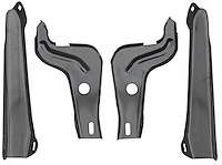 Bumper Brackets-Front for 1966-1967 Pontiac GTO, LeMans, Tempest [4-Piece Set]