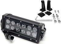 CREE LED Double Row Light Bar with Black Light Panel [6 in. Straight]