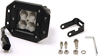 CREE LED Flood Light with Chrome Light Panel [3 in. Cube, Flush Mounted, Black]