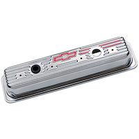 Stamped Steel Center Bolt Tall Valve Covers for 1987-Up Small Block Chevy in Chrome Finish
