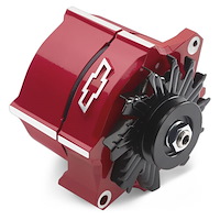 141-150 Slant-Edge Alternator with Raised Bowtie Emblem for Chevy Small Block, Big Block V8 Engines [Red]