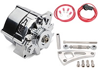 141-156 Slant Edge Alternator Kit for Small Block Engines [Chrome Finish]