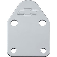 Bowtie Fuel Pump Block-Off Plate for Small Block Chevy in Chrome