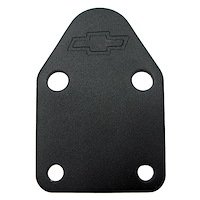 Bowtie Fuel Pump Block-Off Plate for Small Block Chevy in Black Crinkle