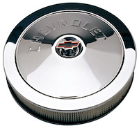 Classic Chevrolet 14"x3" Air Cleaner Kit with Embossed Chevrolet Emblem in Chrome