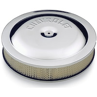High Performance Chevrolet 14"x3" Air Cleaner Kit with Embossed Chevrolet Emblem in Chrome