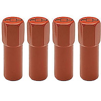 Valve Cover Mini Nuts in Chevy Orange Finish With Black Bowtie