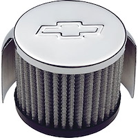 Chrome Chevy Bow Tie Valve Cover Air Breather Cap Push-In