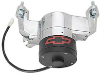 Electric Water Pump for Small Block Chevy with Red Bowtie in Polished Finish