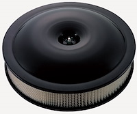 Super-Light 14"x3" Aluminum Air Cleaner Kit with Embossed No Emblem (Plain) in Black Anodized Finish