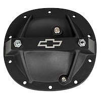 Reinforced Aluminum Differential Cover for GM 10-Bolt [Black Crinkle, Raised Bowtie Emblem]