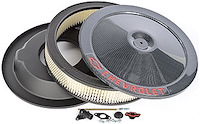 Classic Chevrolet 14"x3" Air Cleaner Kit with Bowtie & Chevrolet Emblem in Carbon-Style Finish