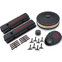 1958-1986 Small Block Chevy Complete Dress-Up Kit in Black Crinkle Finish