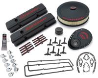 1958-1986 Small Block Chevy Complete Dress-Up Kit in Black Crinkle Finish