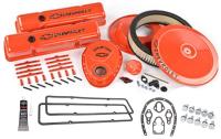 1958-1986 Small Block Chevy Complete Dress-Up Kit in Chevy Orange Finish